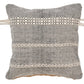 20" Black And Natural Striped Cotton Throw Pillow with Tassels