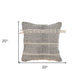 20" Black And Natural Striped Cotton Throw Pillow with Tassels