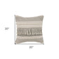 14" X 36" Beige And Gray Cotton Chevron Throw Pillow