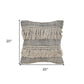 20" Off-White and Black Cotton Throw Pillow