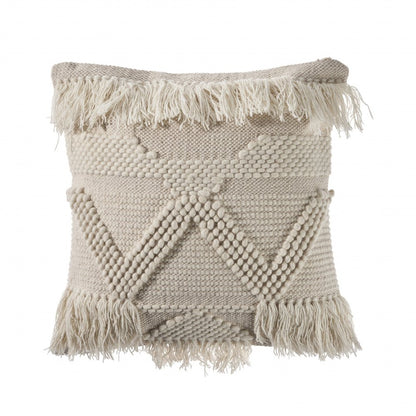 20" Ivory Throw Pillow