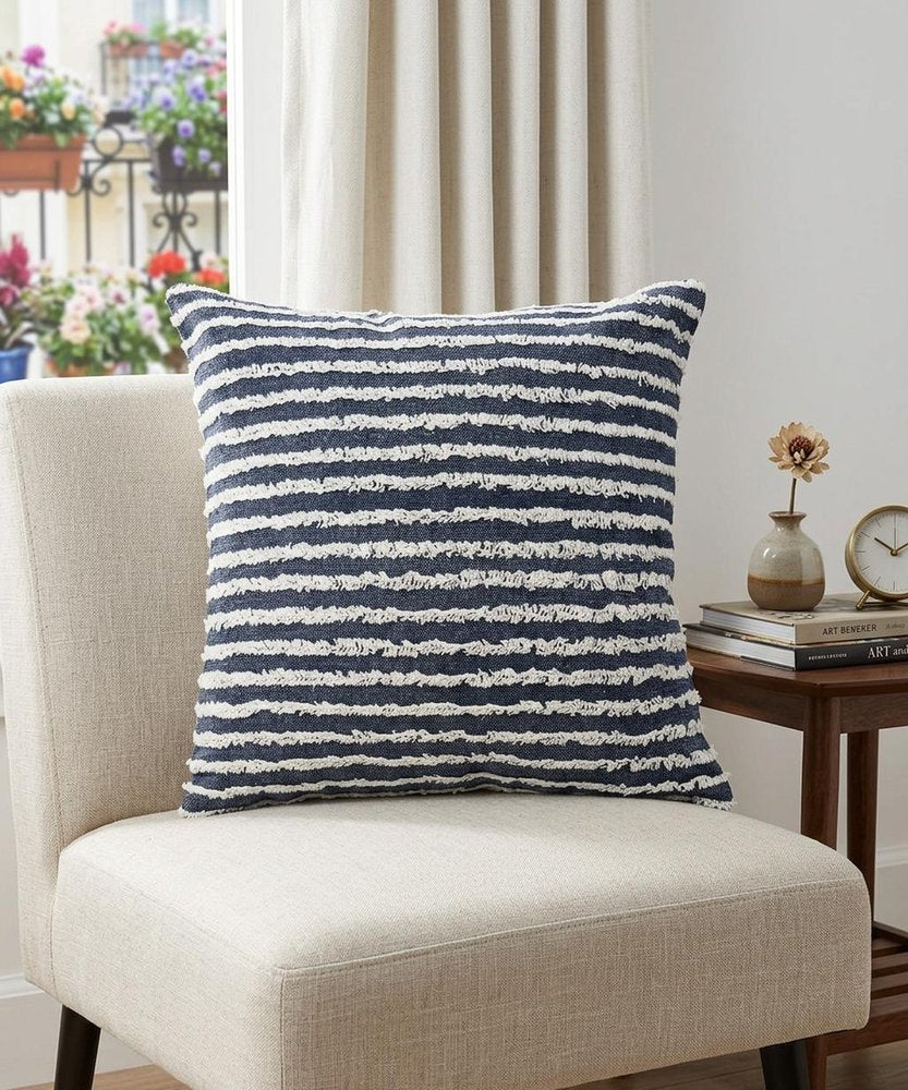 14" X 36" Purple and Cream Throw Pillow