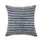 20" X 20" Ensign Blue And Cream 100% Cotton Striped Zippered Pillow