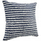 20" X 20" Ensign Blue And Cream 100% Cotton Striped Zippered Pillow