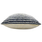 14" X 36" Black And Cream 100% Cotton Striped Zippered Pillow
