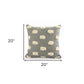 20" X 20" Gray 100% Cotton Zippered Pillow