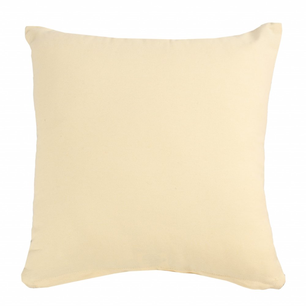 20" X 20" Yellow And White 100% Cotton Zippered Pillow