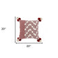20" X 20" Red And Cream 100% Cotton Geometric Zippered Pillow