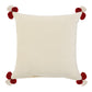 20" X 20" Red And Cream 100% Cotton Geometric Zippered Pillow