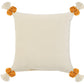 20" X 20" Red And Cream 100% Cotton Geometric Zippered Pillow