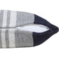 14" X 36" Navy Gray And White 100% Cotton Coastal Zippered Pillow