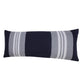 20" Navy Blue Gray And White Cotton Coastal Throw Pillow