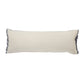 14" X 36" Navy Blue And Tan Cotton Striped Throw Pillow with Fringe