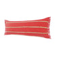 14" X 36" Navy Blue And Tan Cotton Striped Throw Pillow with Fringe