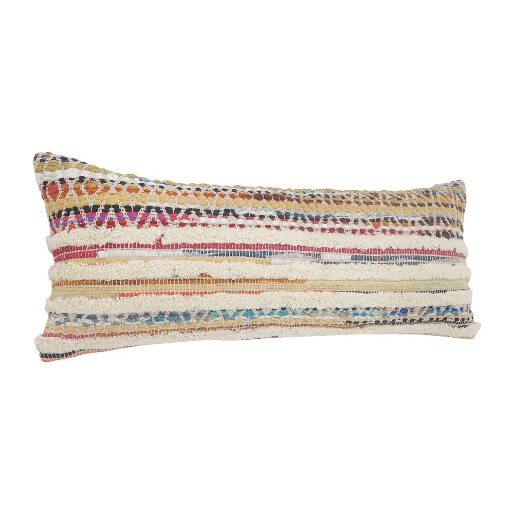 18" Blue and Red Throw Pillow