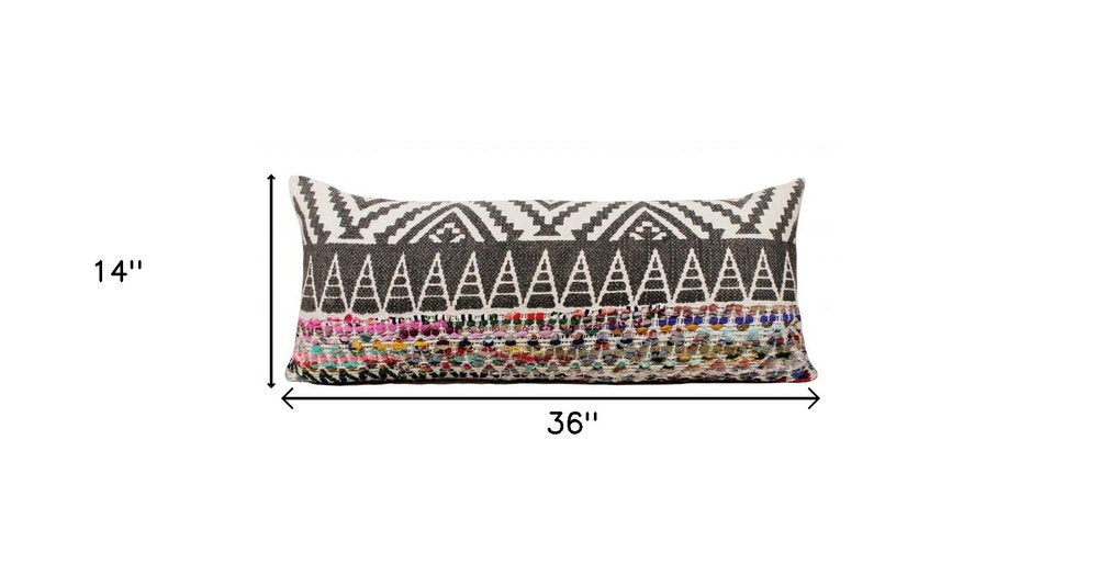 18" Blue and Beige Throw Pillow