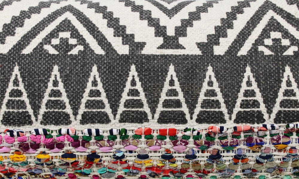 18" Blue and Beige Throw Pillow