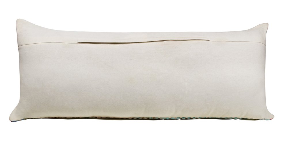 18" Blue and Beige Throw Pillow