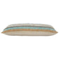 14" X 36" Off White Blue And Orange Cotton Striped Throw Pillow