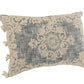 14" X 20" Gray And Ivory 100% Cotton Abstract Zippered Pillow