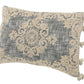 14" X 20" Gray And Ivory 100% Cotton Abstract Zippered Pillow