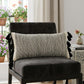 12" X 28" Gray Ivory And Black Cotton Wavy Stripe Throw Pillow with Fringe