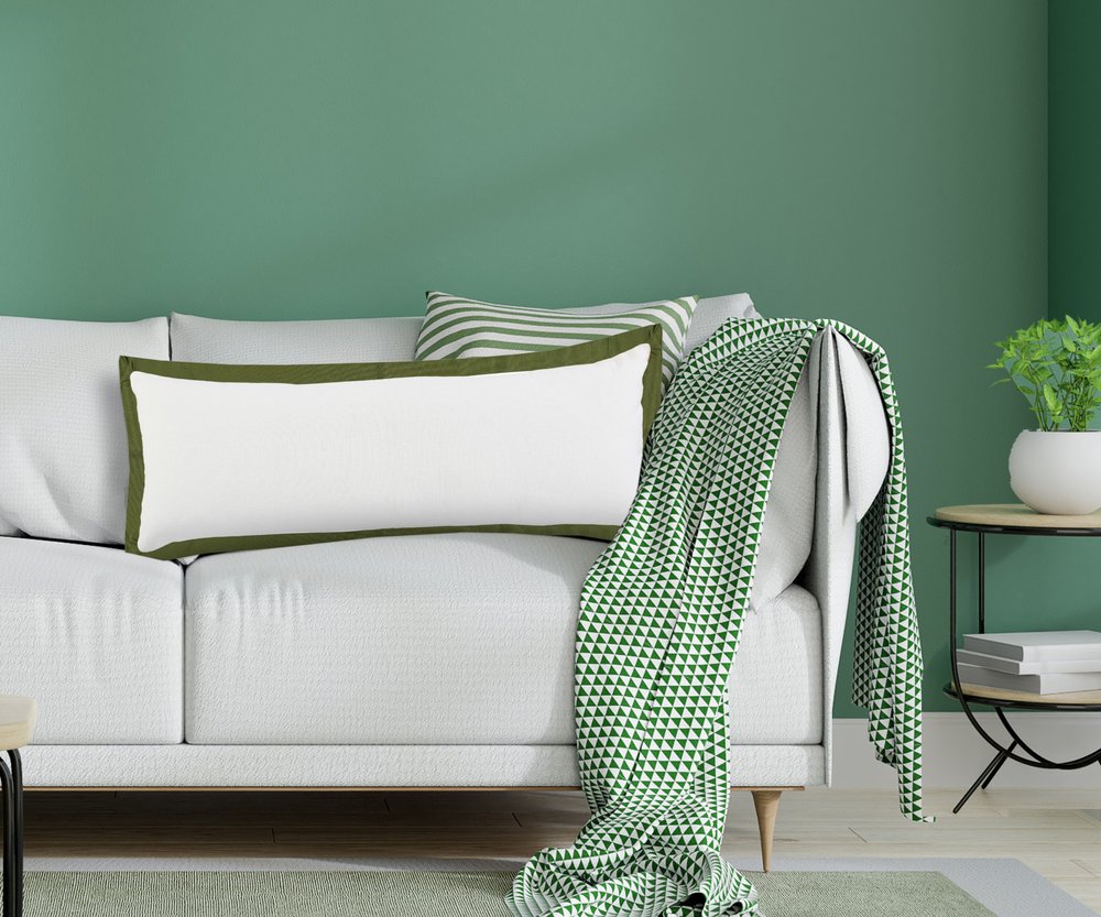 20" X 20" White And Golden Yellow 100% Cotton Geometric Zippered Pillow