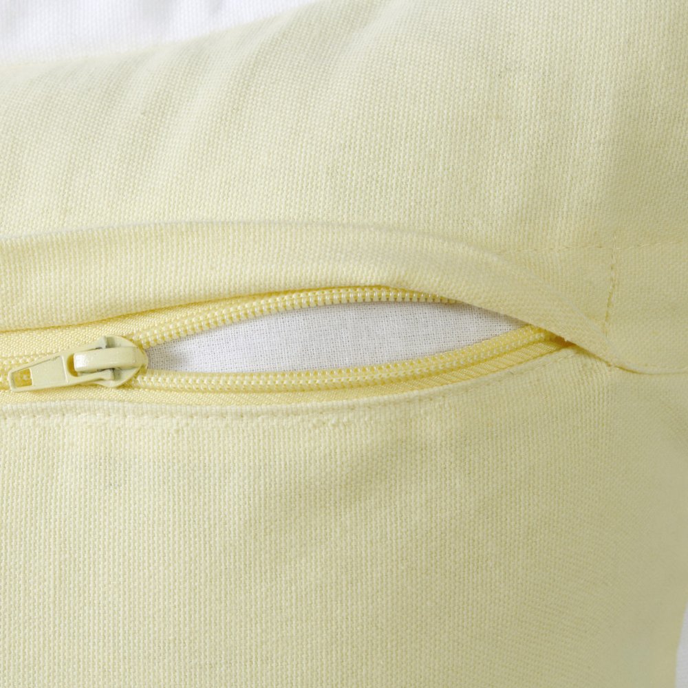 20" X 20" White And Golden Yellow 100% Cotton Geometric Zippered Pillow