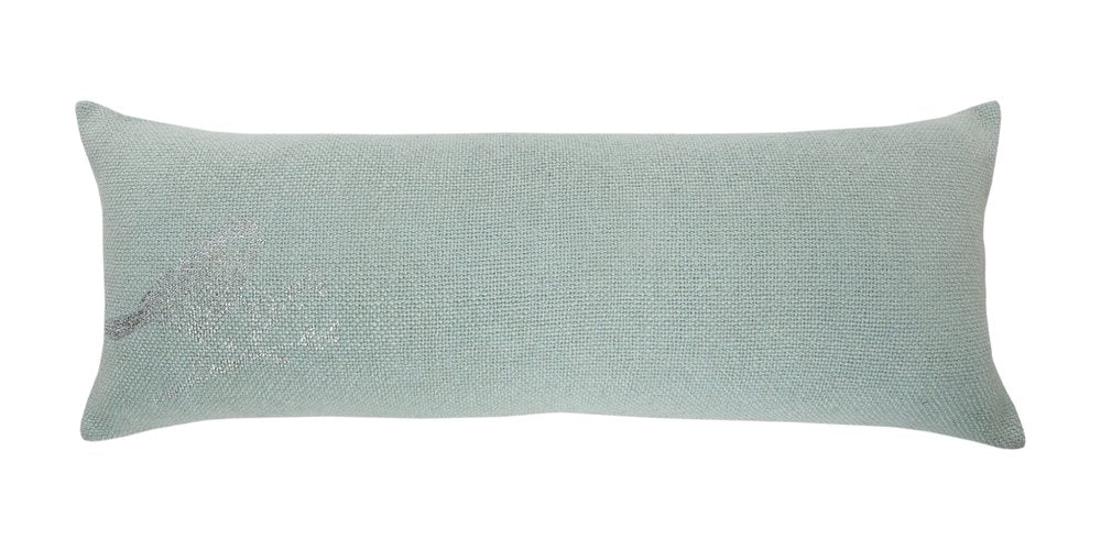 14" X 36" Silver Fabric Throw Pillow