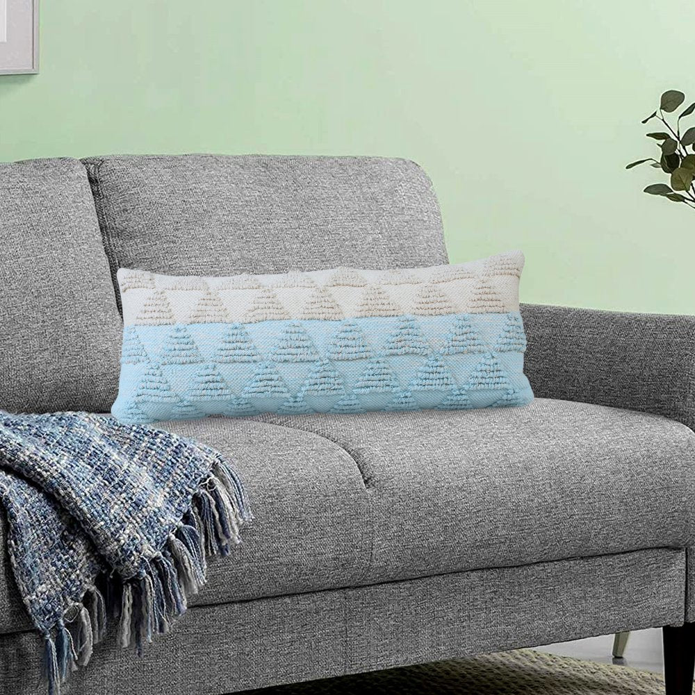 18" Gray and Beige Throw Pillow