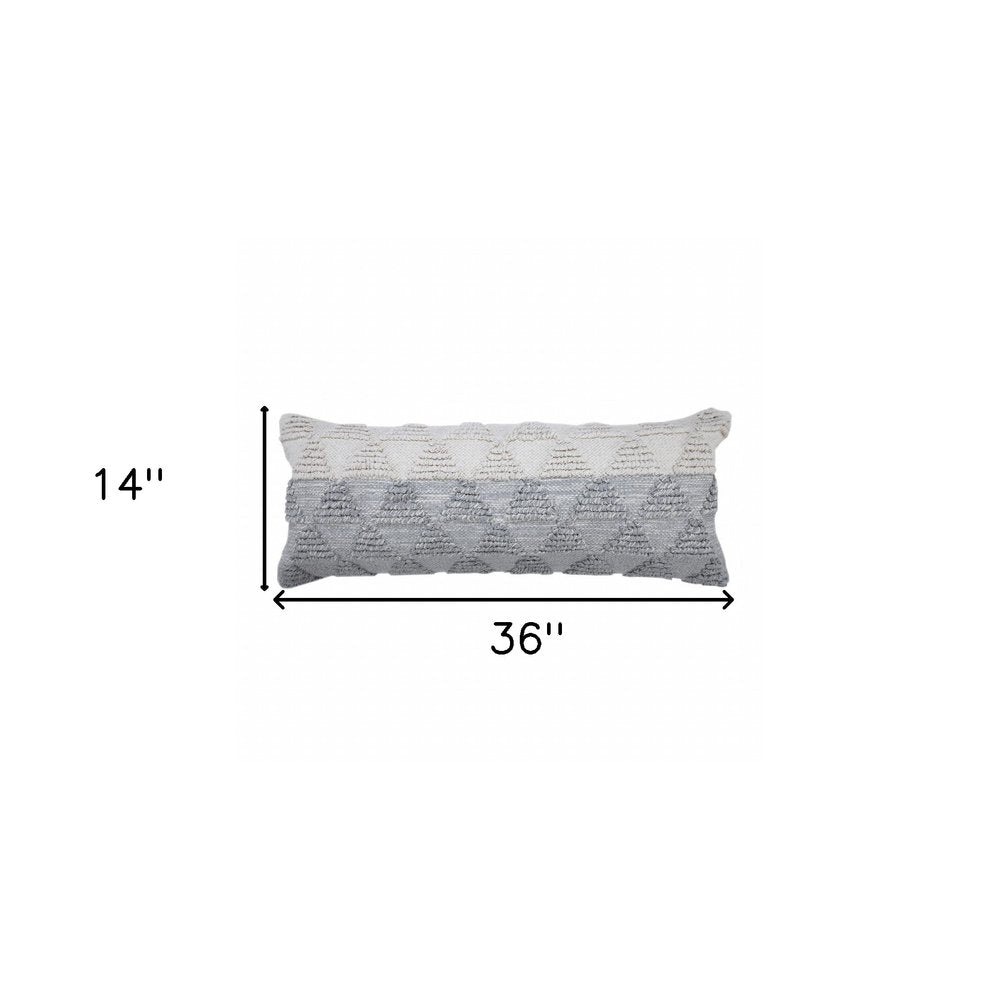 18" Gray and Beige Throw Pillow