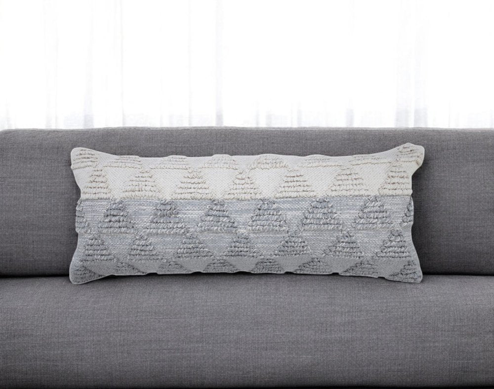 18" Gray and Beige Throw Pillow