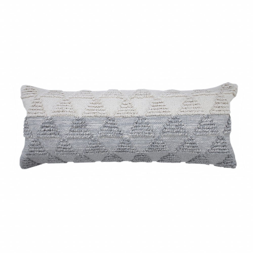 18" Gray and Beige Throw Pillow