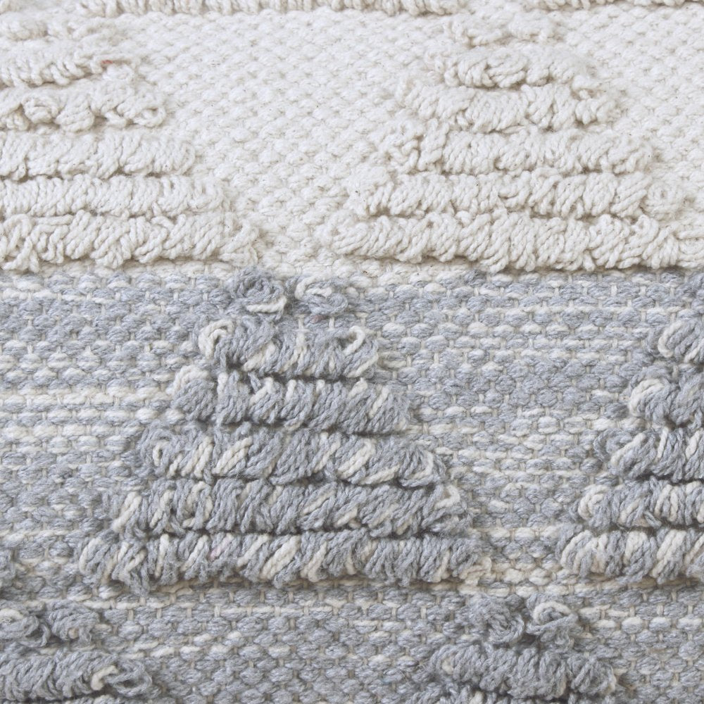 18" Gray and Beige Throw Pillow