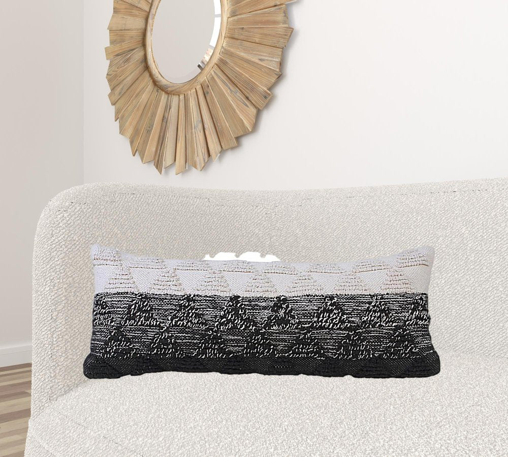 18" Gray and Beige Throw Pillow
