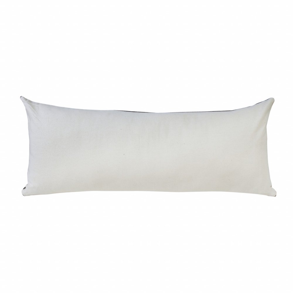 20" X 20" Blue And White 100% Cotton Geometric Zippered Pillow