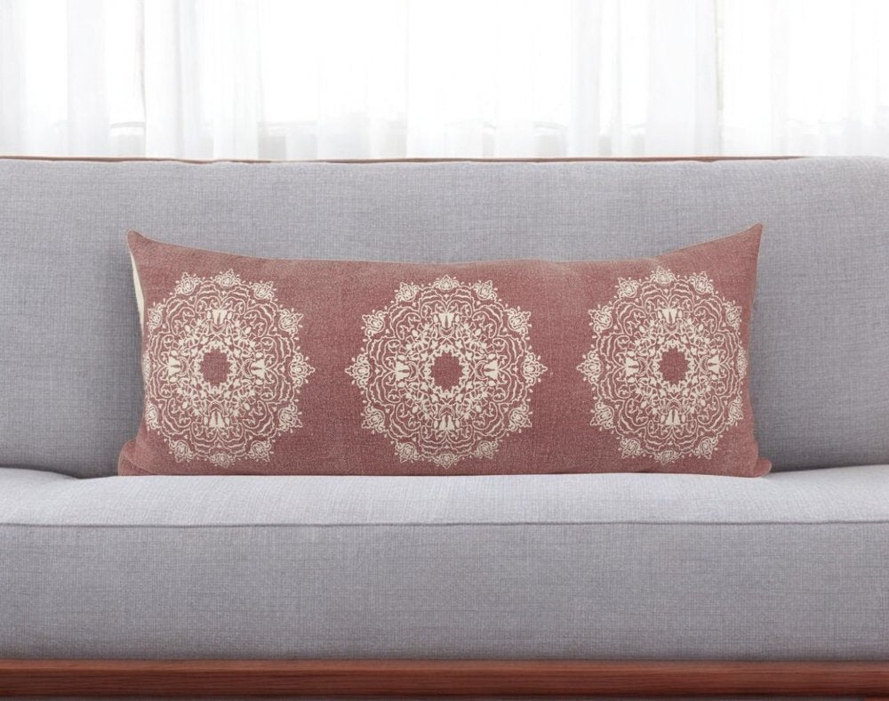 20" X 20" Blue And White 100% Cotton Geometric Zippered Pillow