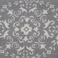 14" X 36" Gray And White Cotton Medallion Throw Pillow