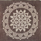20" Brown And White Floral Medallion Cotton Throw Pillow