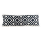 20" X 20" Deep Navy And White 100% Cotton Geometric Zippered Pillow