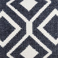 20" X 20" Deep Navy And White 100% Cotton Geometric Zippered Pillow