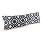 20" X 20" Deep Navy And White 100% Cotton Geometric Zippered Pillow