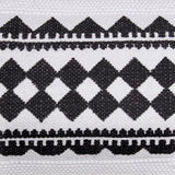 20" X 20" Black And White 100% Cotton Geometric Zippered Pillow