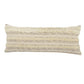 20" Cream Gray And Tan Cotton Striped Throw Pillow