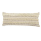 20" Cream Gray And Tan Cotton Striped Throw Pillow