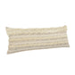 20" Cream Gray And Tan Cotton Striped Throw Pillow
