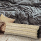 20" Cream Gray And Tan Cotton Striped Throw Pillow