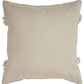 18" X 18" Tan and Black Geometric Cotton Zippered Pillow With Shag