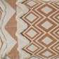 14" X 36" Orange And Cream Cotton Geometric Throw Pillow