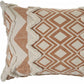 14" X 36" Orange And Cream Cotton Geometric Throw Pillow